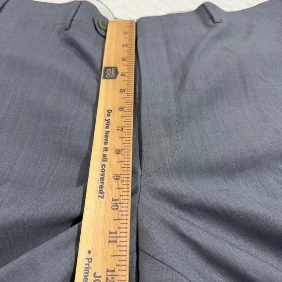 Canali Super 140s Wool Dress Pants Men 38x28 Gray Flat Front Super Fine Tailored